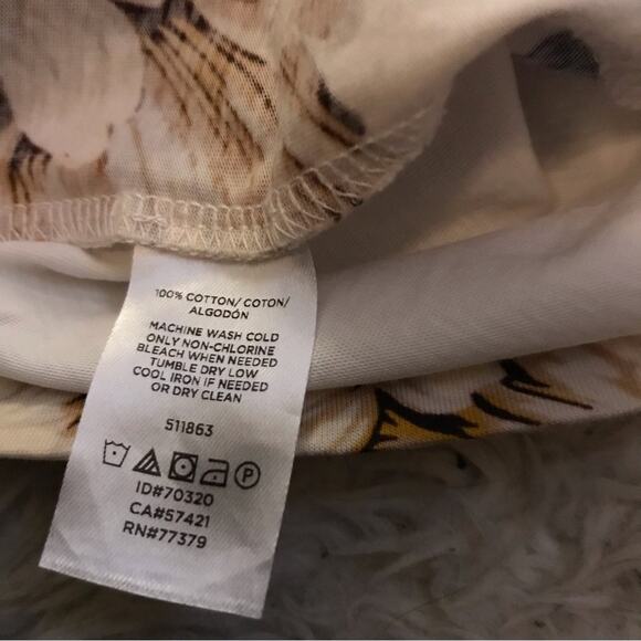 Ann Taylor factory floral short sleeved blouse with tie sleeves size small - Picture 5 of 6